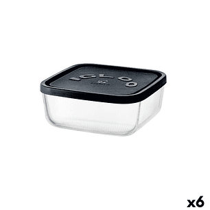 Set Fiambreras Vidrio Borgonovo Igloo - 3,2L Negro Transparente