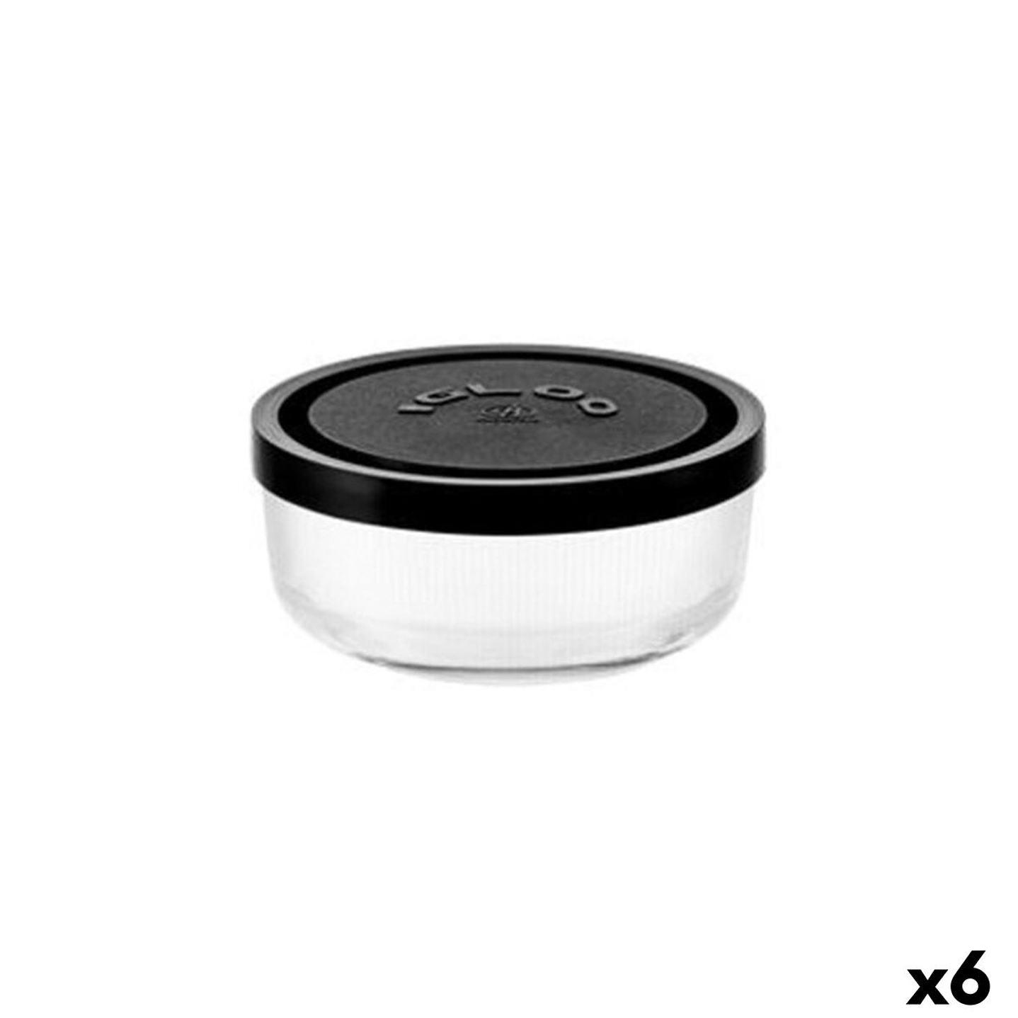 Fiambreras Borgonovo Igloo 2,2L Vidrio - Pack 6 con Tapa Negra 1