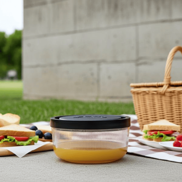 Fiambreras Borgonovo Igloo 2,2L Vidrio - Pack 6 con Tapa Negra 3