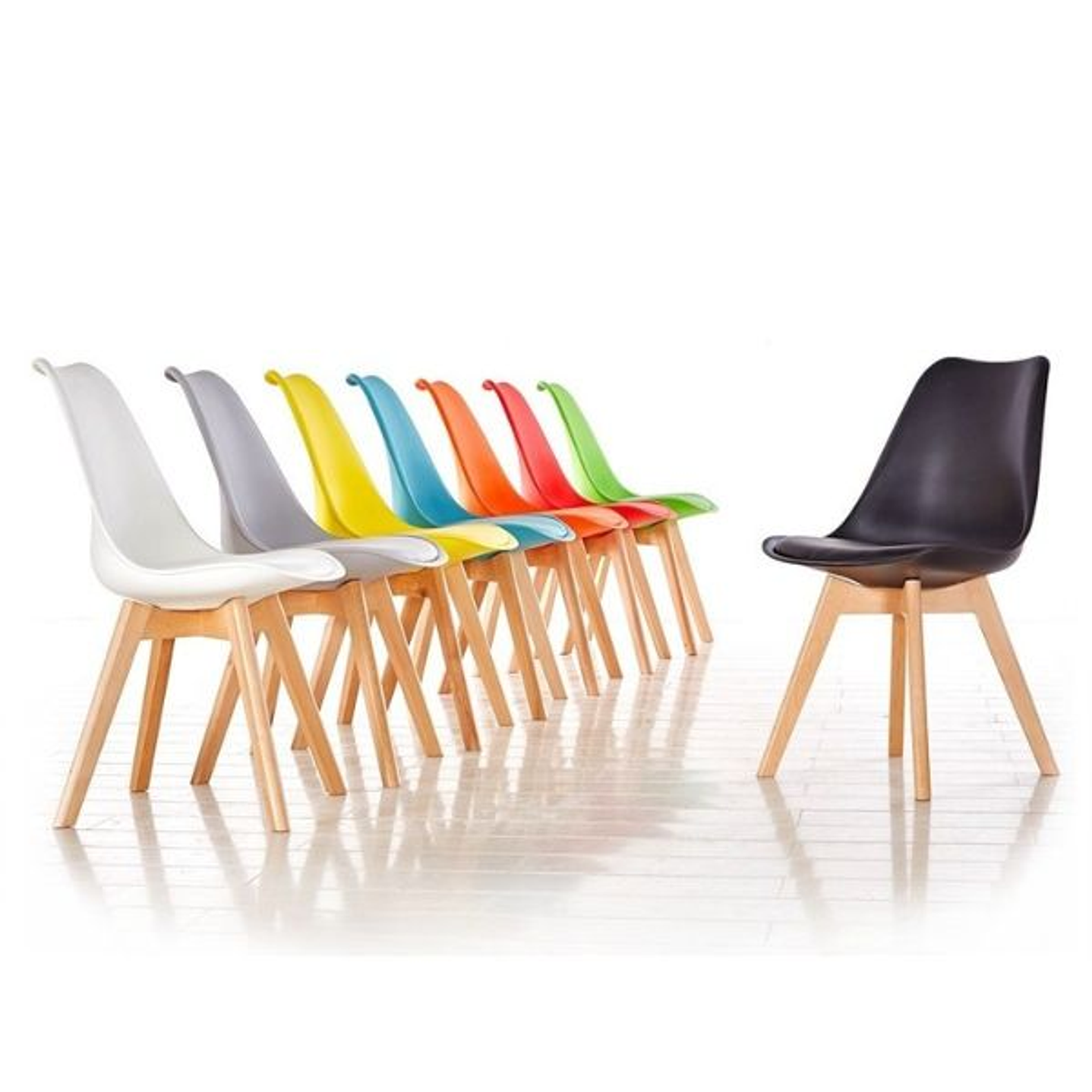 Silla TORRE 4P - Madera y Polipropileno en Colores Disponibles 1