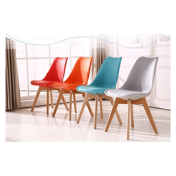 Silla TORRE 4P - Madera y Polipropileno en Colores Disponibles 2