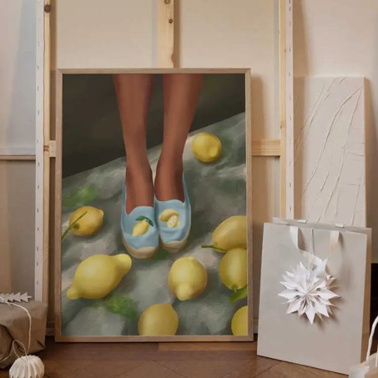 Pasos de Limón 30x40cm  Arte Mural City Art con Marco Opcional 2