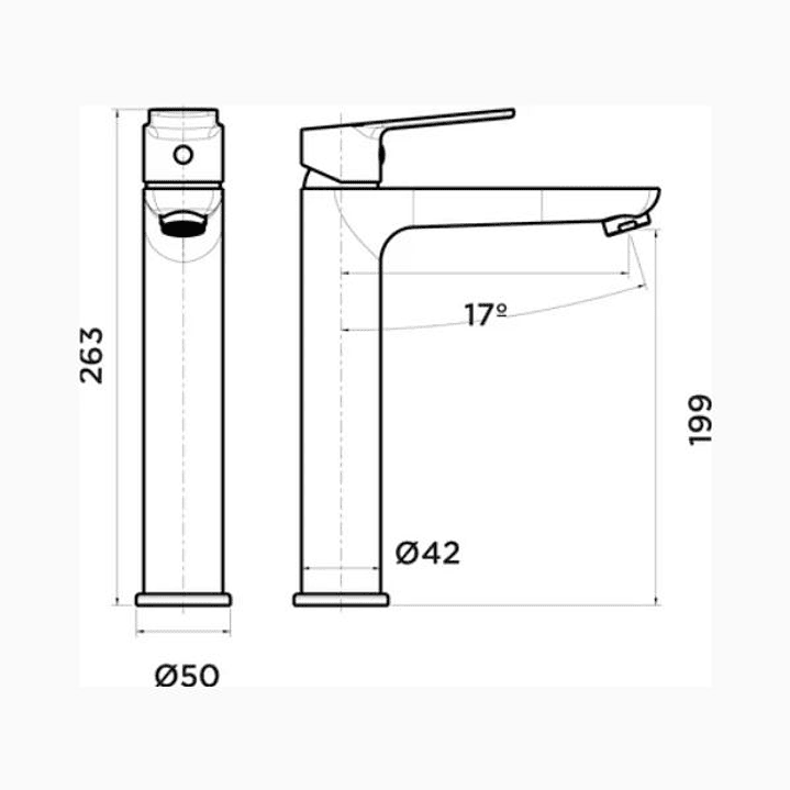 Grifo Lavabo Stillo Cronos Cold Open  Diseño Minimalista 5