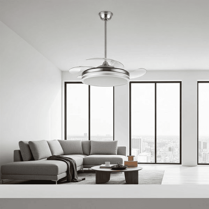 Ventilador Bayomo DC - 4 Aspas LED Níquel 2