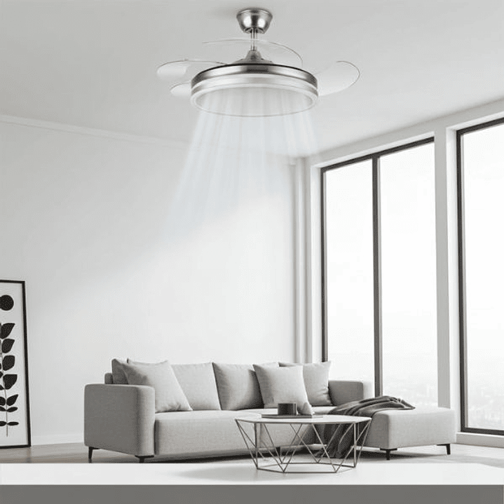 Ventilador Bayomo DC - 4 Aspas LED Níquel 3