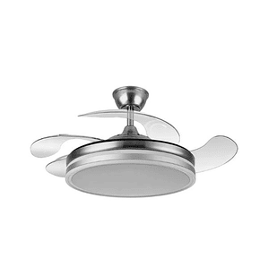 Ventilador Bayomo DC - 4 Aspas LED Níquel