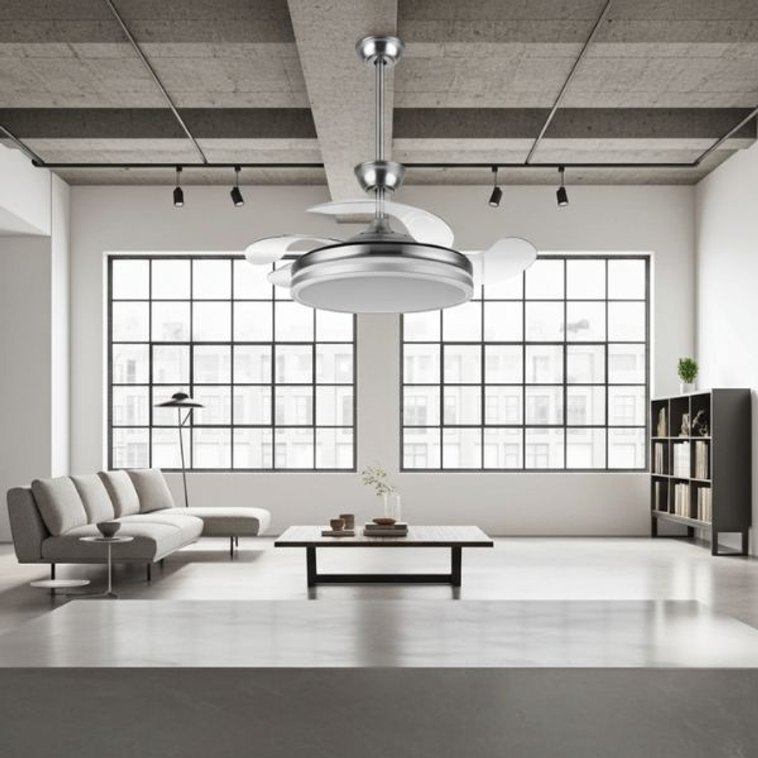 Ventilador Bayomo DC - 4 Aspas LED Níquel 5