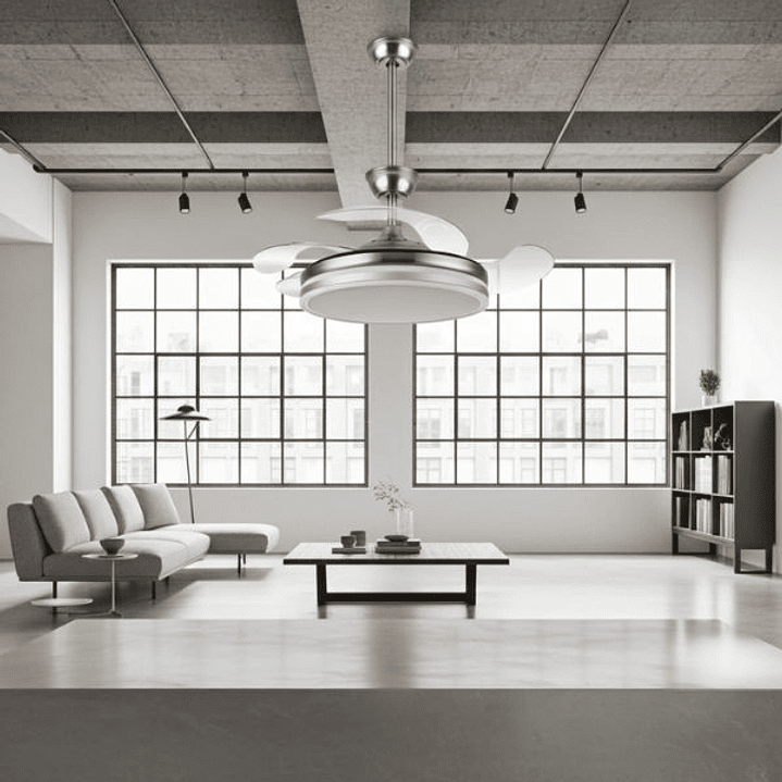 Ventilador Bayomo DC - 4 Aspas LED Níquel 5