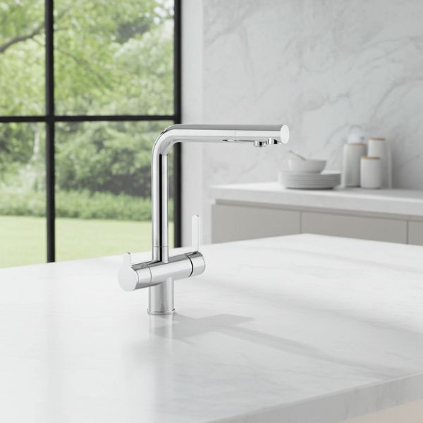 Grifo Monomando 3 Vías Nexus Cromado - Extraíble y Cold Open 4