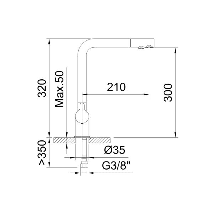 Grifo Monomando 3 Vías Nexus Cromado - Extraíble y Cold Open 5