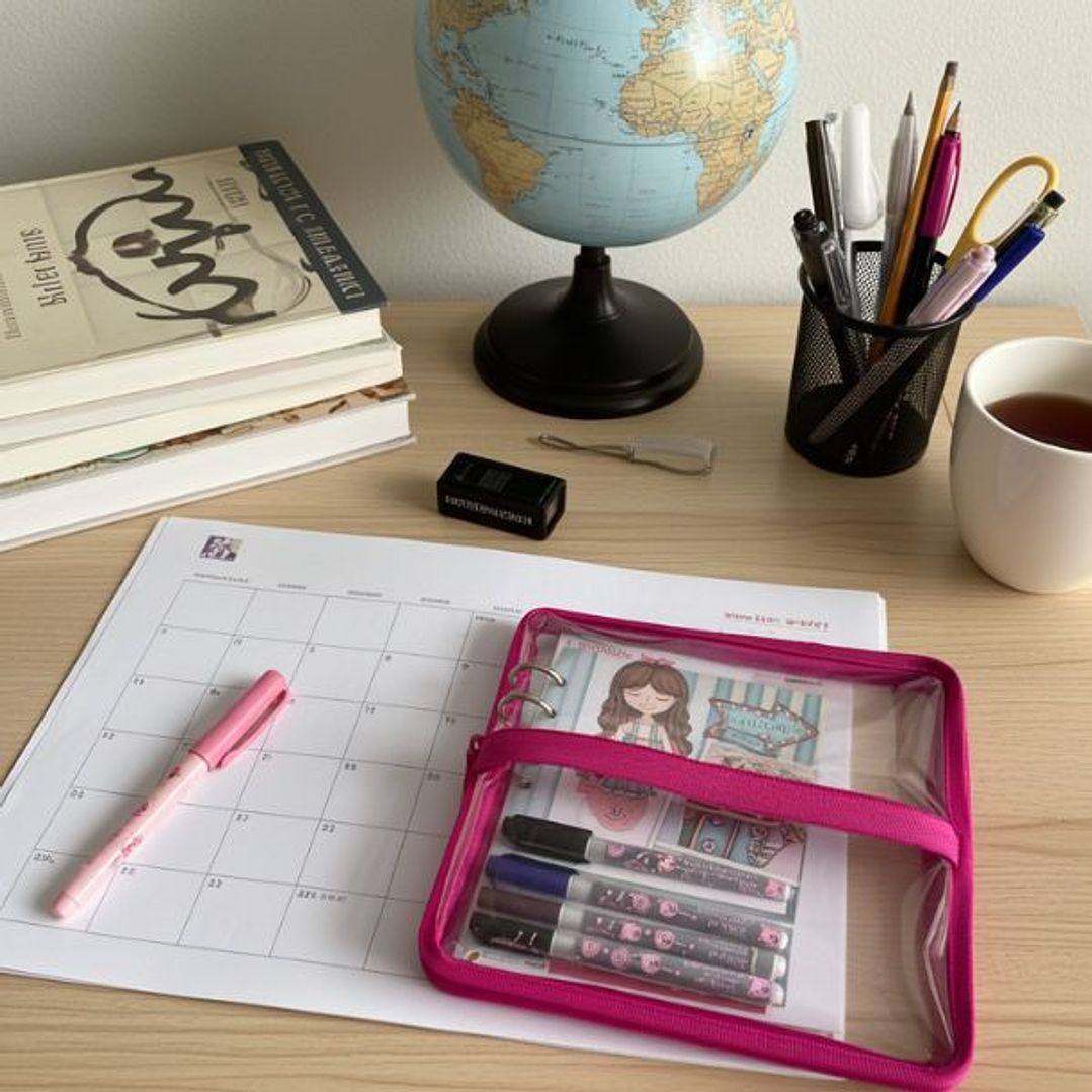 Set de Papelería Safta Fireworks Escolar Granate 4