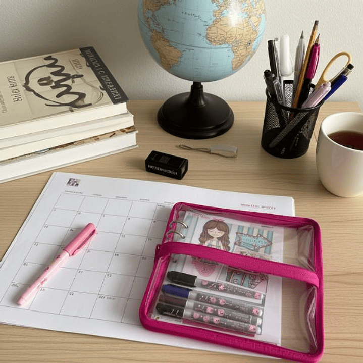 Set de Papelería Safta Fireworks Escolar Granate 4