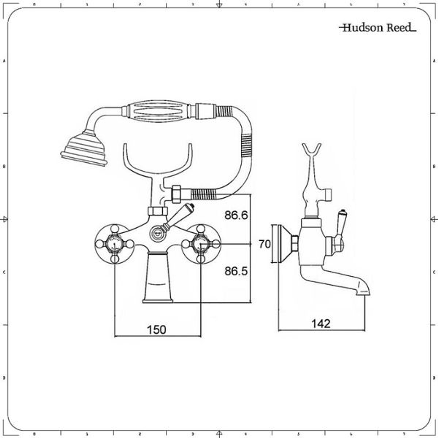 Grifo Mezclador Jade Bañera Latón Cromado con Ducha 6