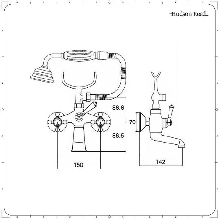 Grifo Mezclador Jade Bañera Latón Cromado con Ducha 6