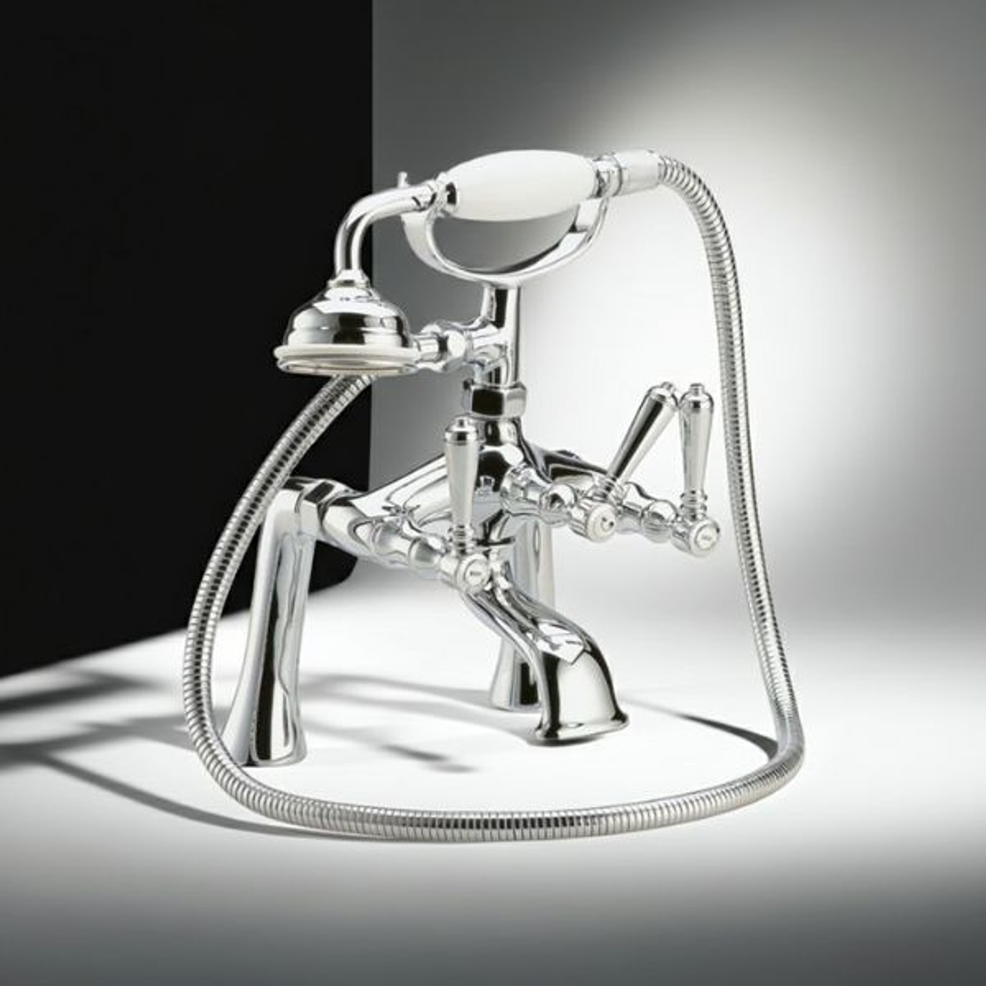 Grifo Mezclador Jade Bañera Latón Cromado con Ducha 4