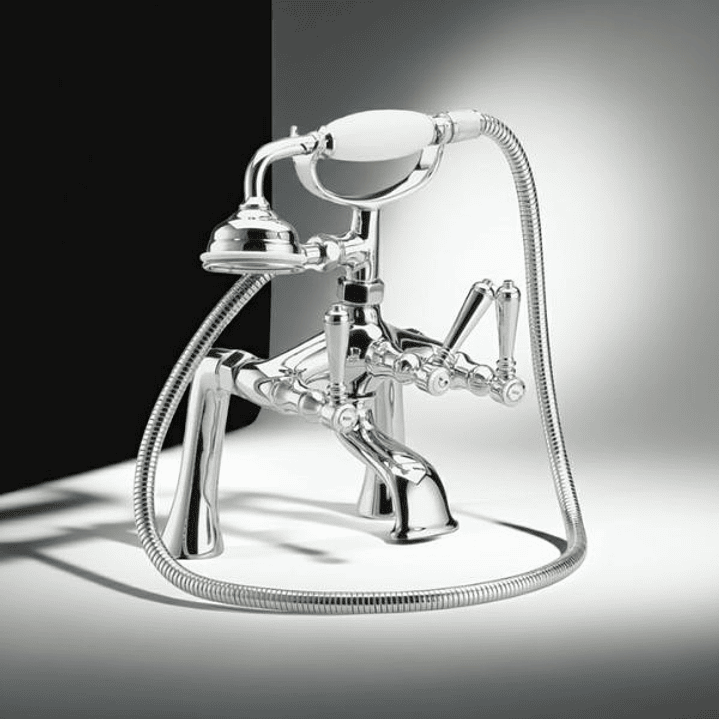 Grifo Mezclador Jade Bañera Latón Cromado con Ducha 4