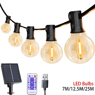 Cadena de Luces LED Solar G40 Jardín