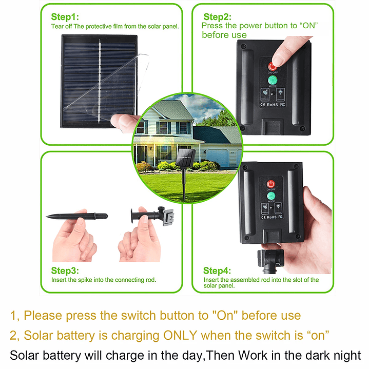 Cadena de Luces LED Solar G40 Jardín 4