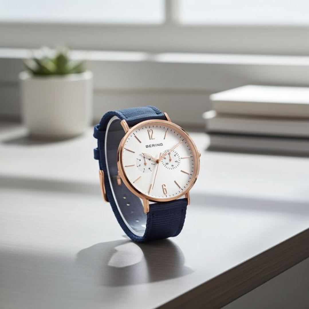 Reloj Hombre Bering 14240-864 Dorado Azul 40 mm 4