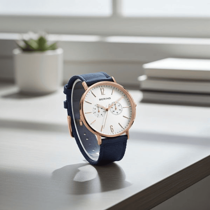 Reloj Hombre Bering 14240-864 Dorado Azul 40 mm 4