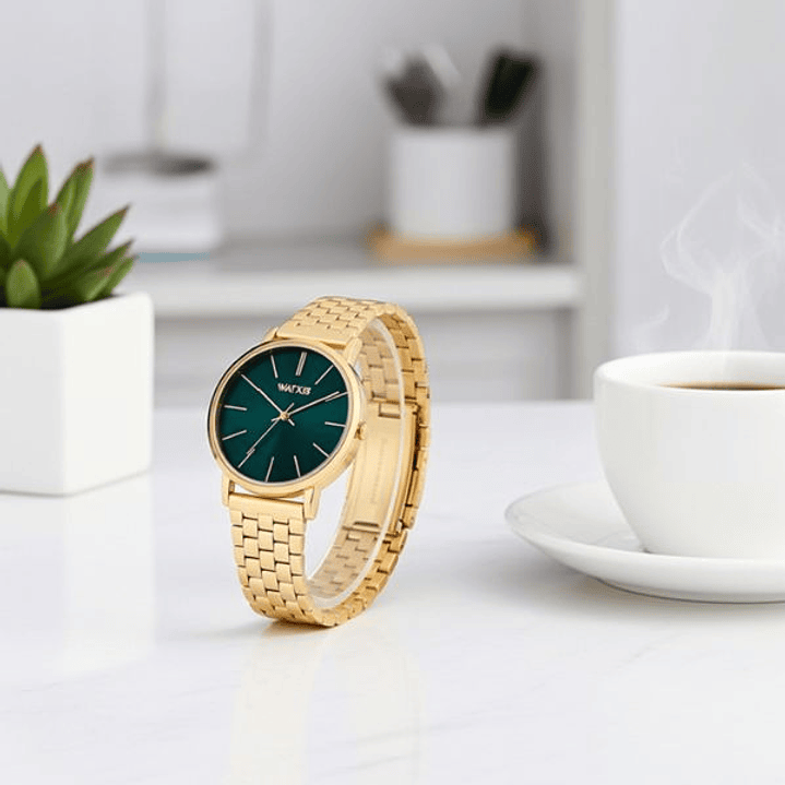 Reloj Mujer Watx & Colors WXCA3027 Ø 38 mm – Caja Dorada, Esfera Verde, Pulsera No Incluida 3
