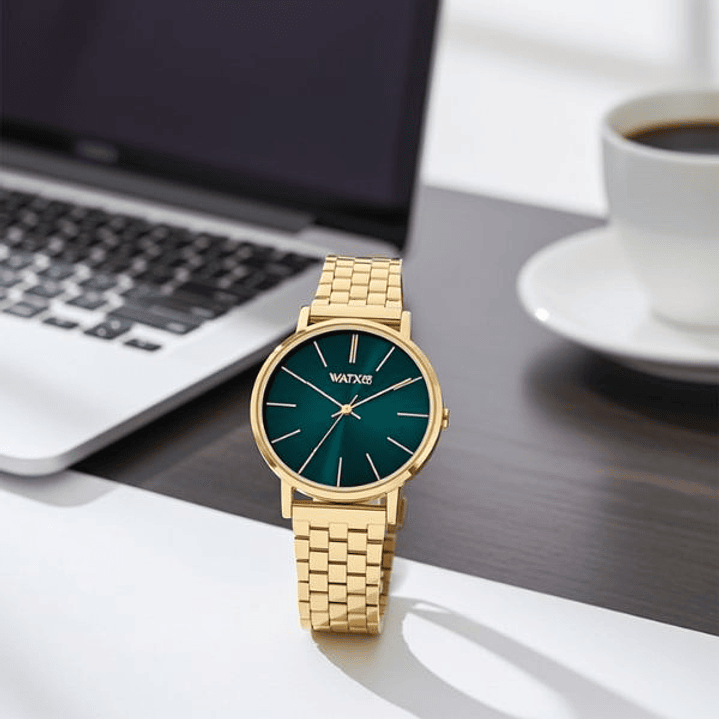 Reloj Mujer Watx & Colors WXCA3027 Ø 38 mm – Caja Dorada, Esfera Verde, Pulsera No Incluida 4