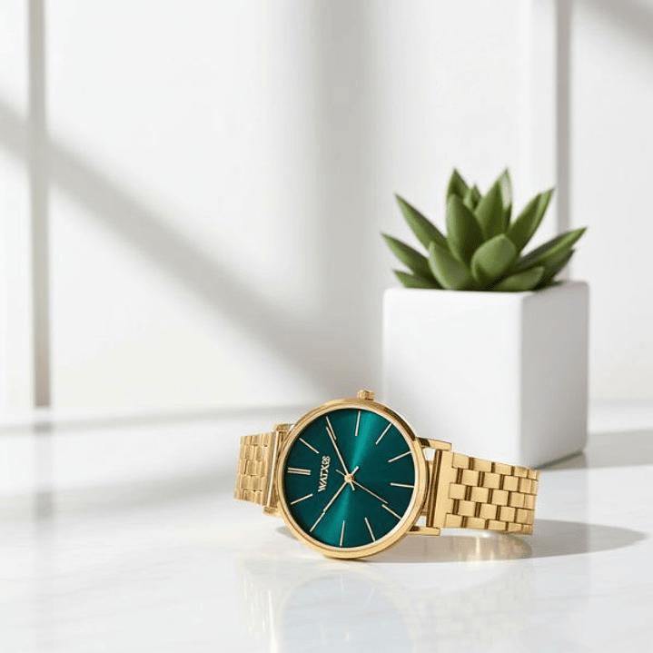 Reloj Mujer Watx & Colors WXCA3027 Ø 38 mm – Caja Dorada, Esfera Verde, Pulsera No Incluida 5