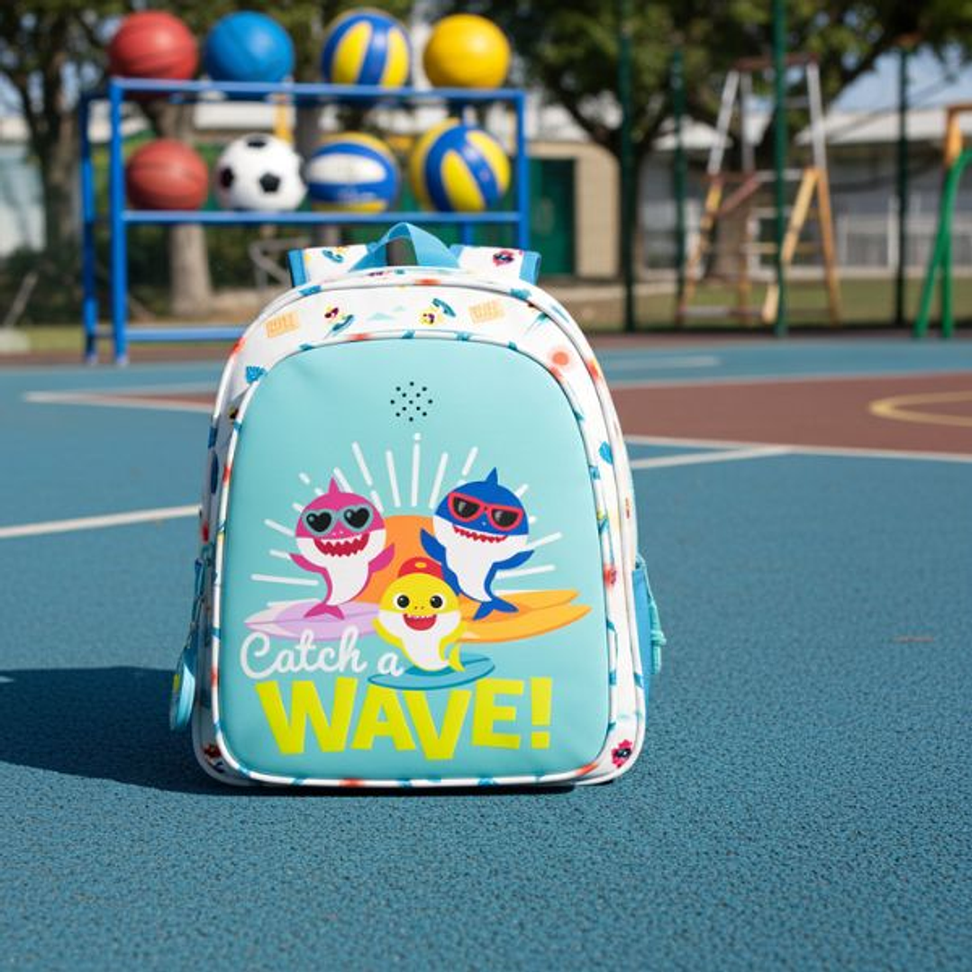 Mochila Baby Shark Surfing Infantil 27cm 5