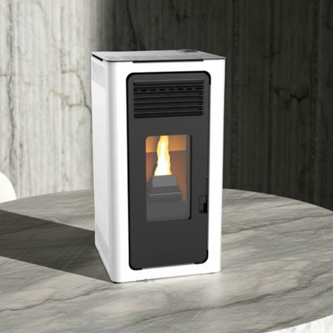 Estufa Pellet Audax LASIAN 8kW Blanco Opaco 2