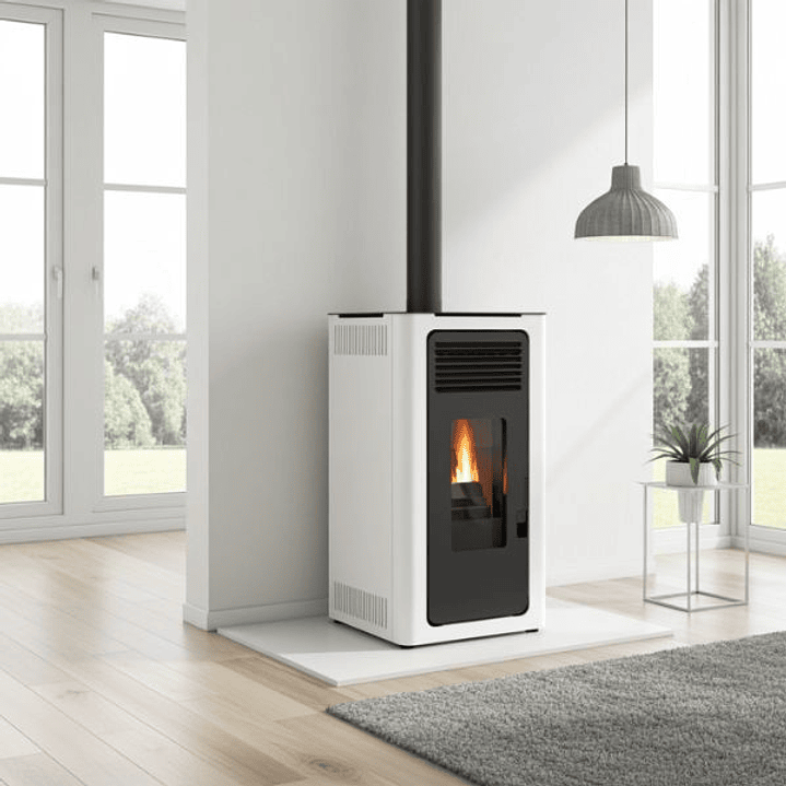 Estufa Pellet Audax LASIAN 8kW Blanco Opaco 5