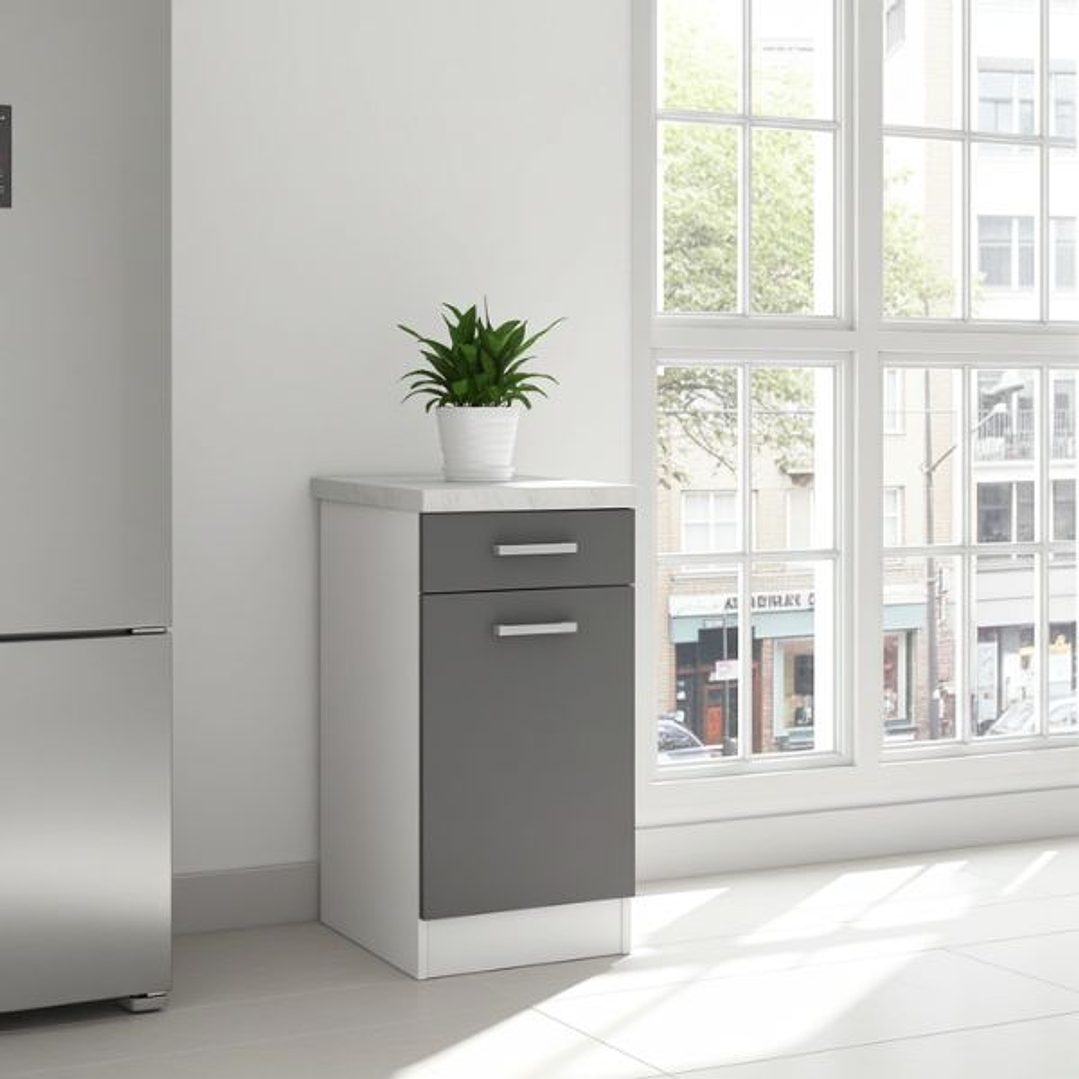 Mueble Cocina Gris 40x47x82 cm Melamina PVC 3