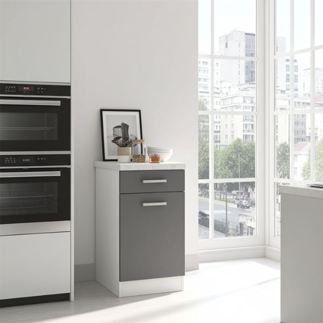 Mueble Cocina Gris 40x47x82 cm Melamina PVC 4