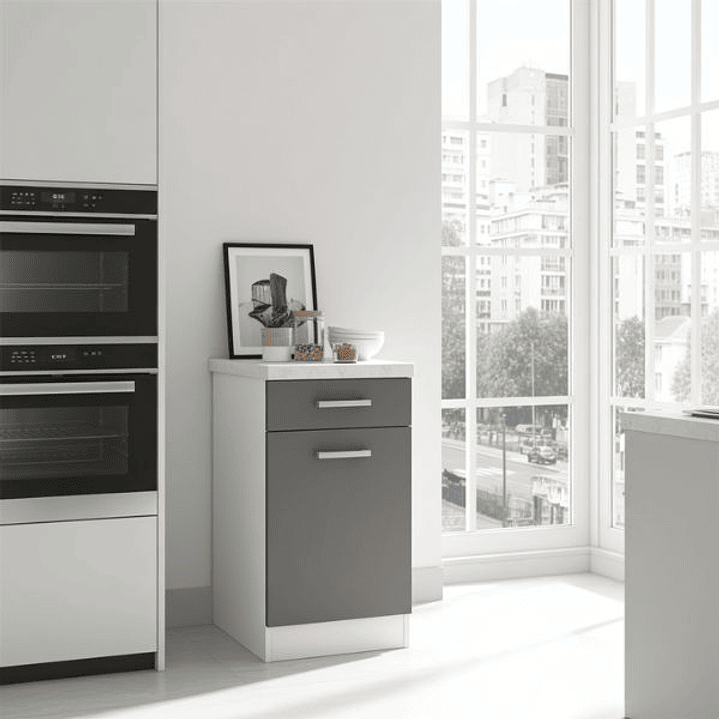 Mueble Cocina Gris 40x47x82 cm Melamina PVC 4