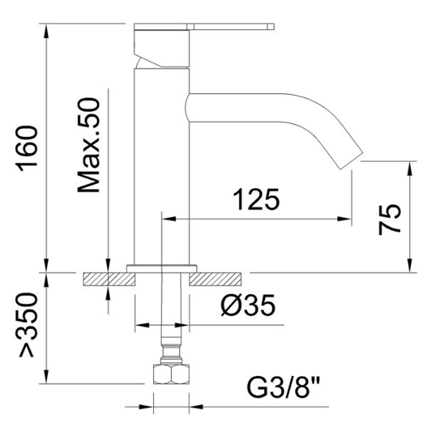 Grifo Nexus Monomando Oro Cepillado 70mm 5
