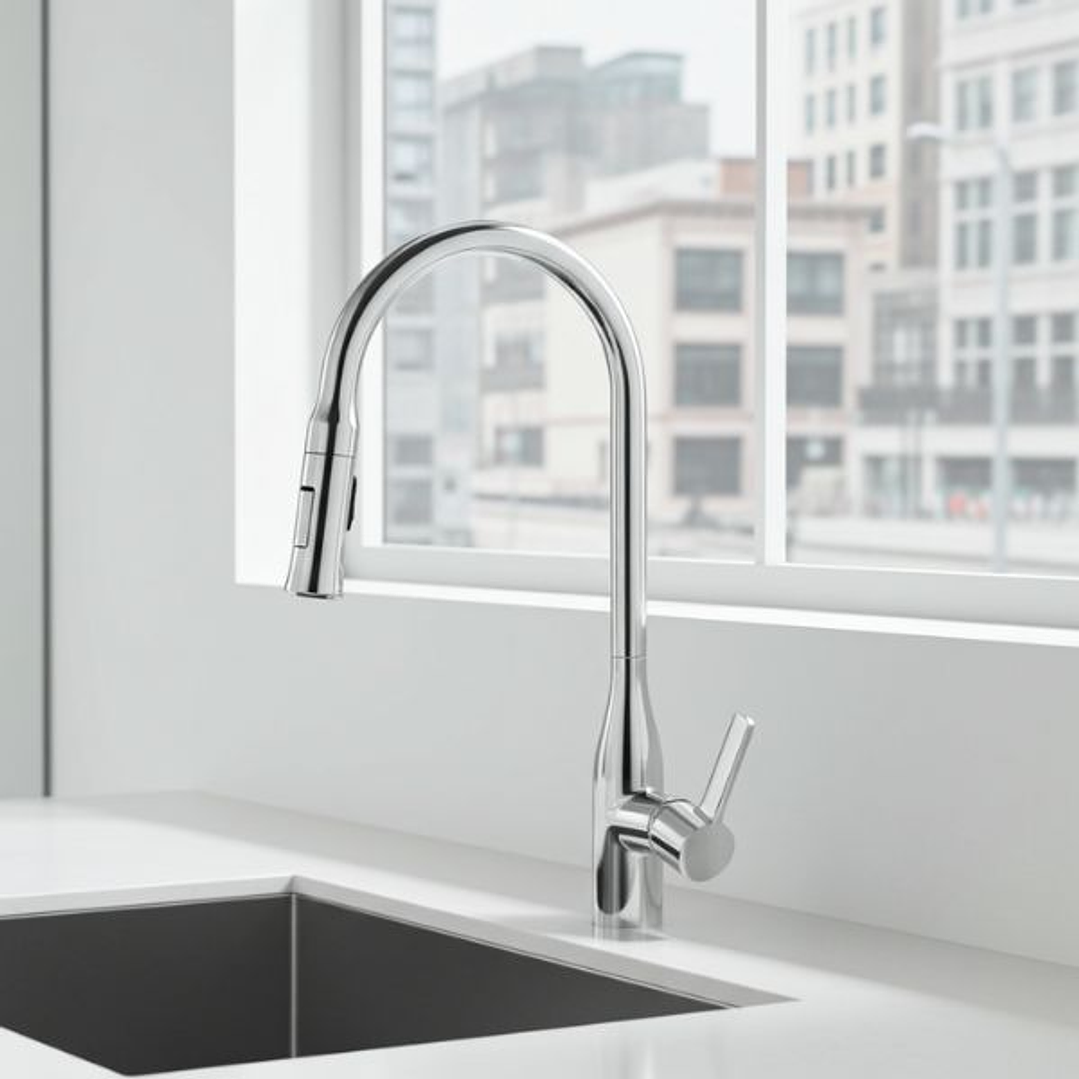 Grifería de Fregadero Stillo Kitchen Extra Alta Monomando Extraíble 1 Jet Cromo | Comodidad, Altura y Diseño Profesional 3