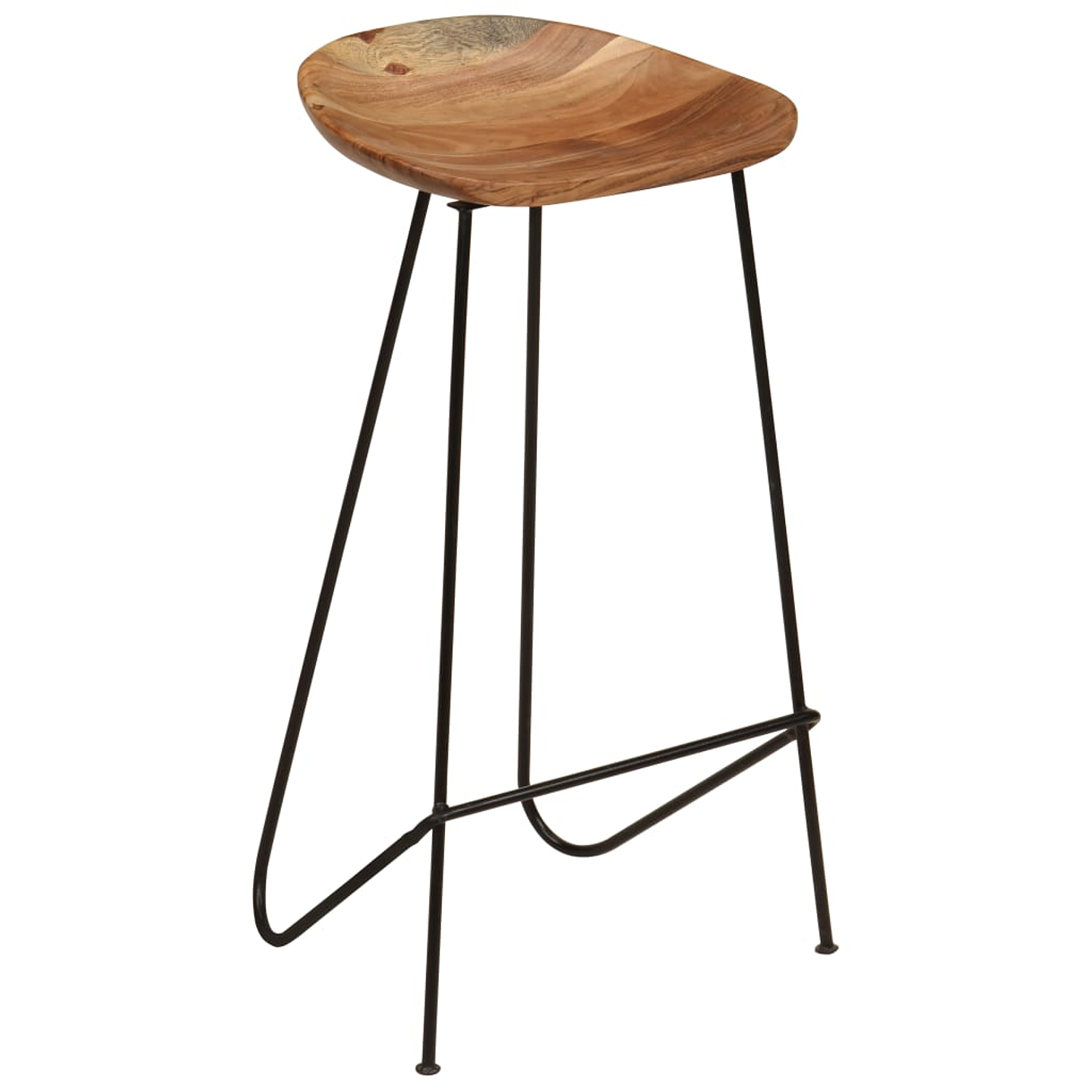 Set 2 Taburetes Altos Cocina Madera Maciza Acacia 10