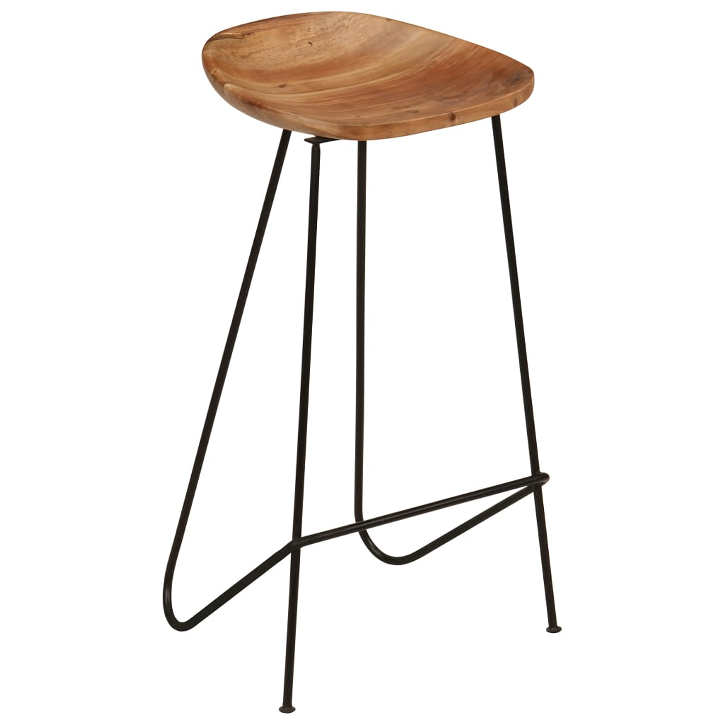 Set 2 Taburetes Altos Cocina Madera Maciza Acacia 12