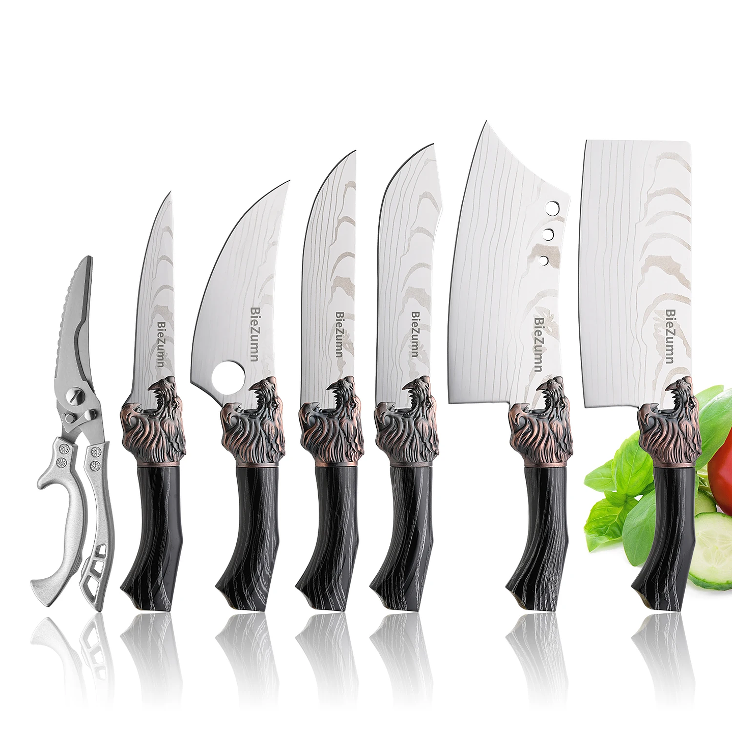 Juego de Cuchillos de Cocina LIWEI 7 Piezas Acero Inoxidable 7