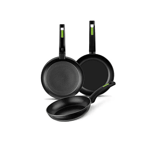 Set 3 Sartenes Monix Green Aluminio Forjado Antiadherentes