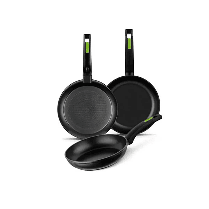 Set 3 Sartenes Monix Green Aluminio Forjado Antiadherentes 1