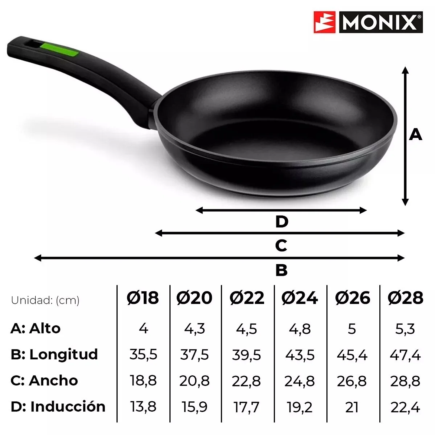 Set 3 Sartenes Monix Green Aluminio Forjado Antiadherentes 5