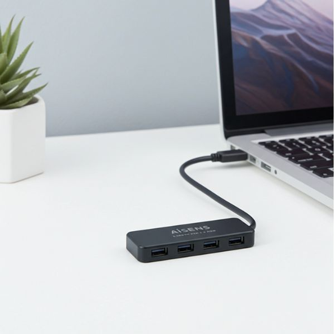 Hub USB Aisens A106-0399 4 Puertos 3.2 Gen 1 Negro 3