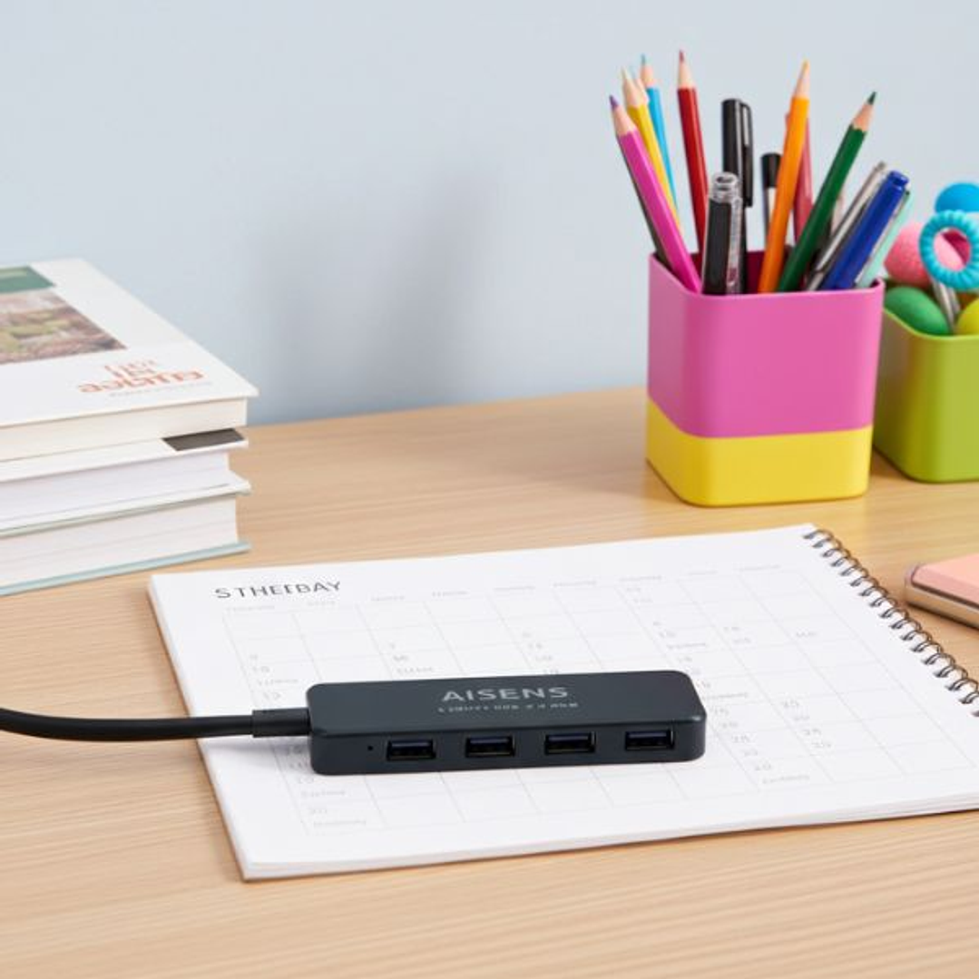 Hub USB Aisens A106-0399 4 Puertos 3.2 Gen 1 Negro 4