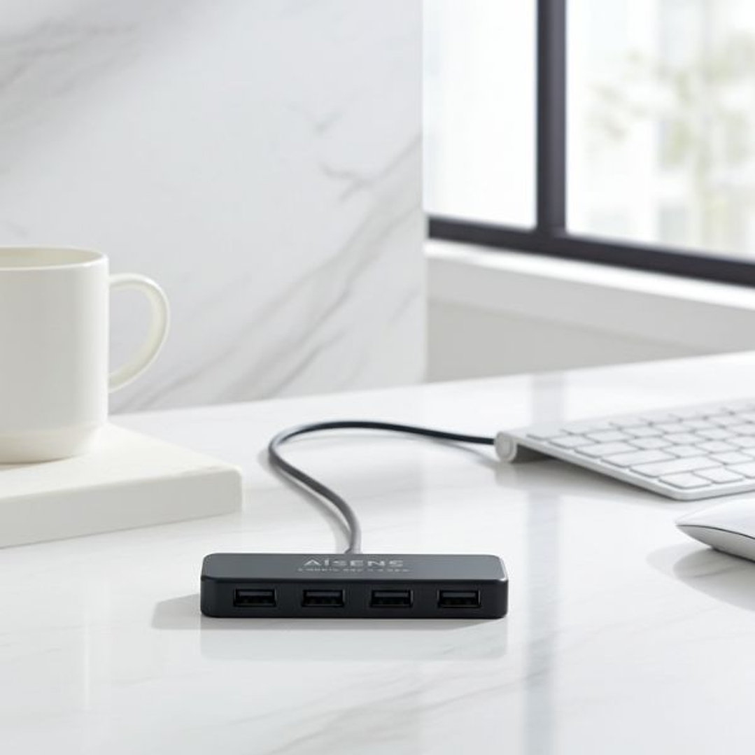Hub USB Aisens A106-0399 4 Puertos 3.2 Gen 1 Negro 5