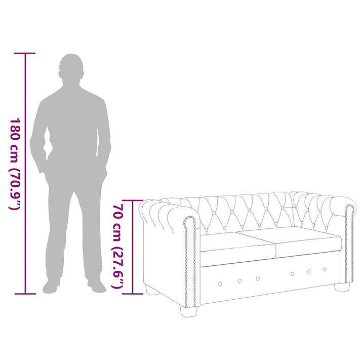Sofá Chesterfield Marrón 2 Plazas, 3 Plazas o Pack 2+3 16