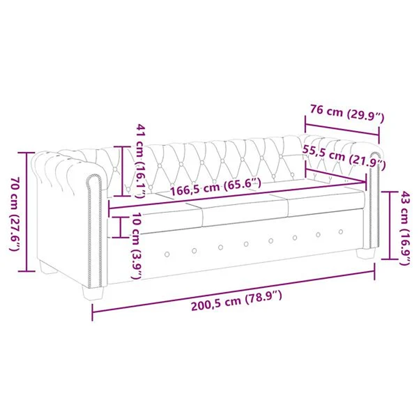 Sofá Chesterfield Marrón 2 Plazas, 3 Plazas o Pack 2+3 14