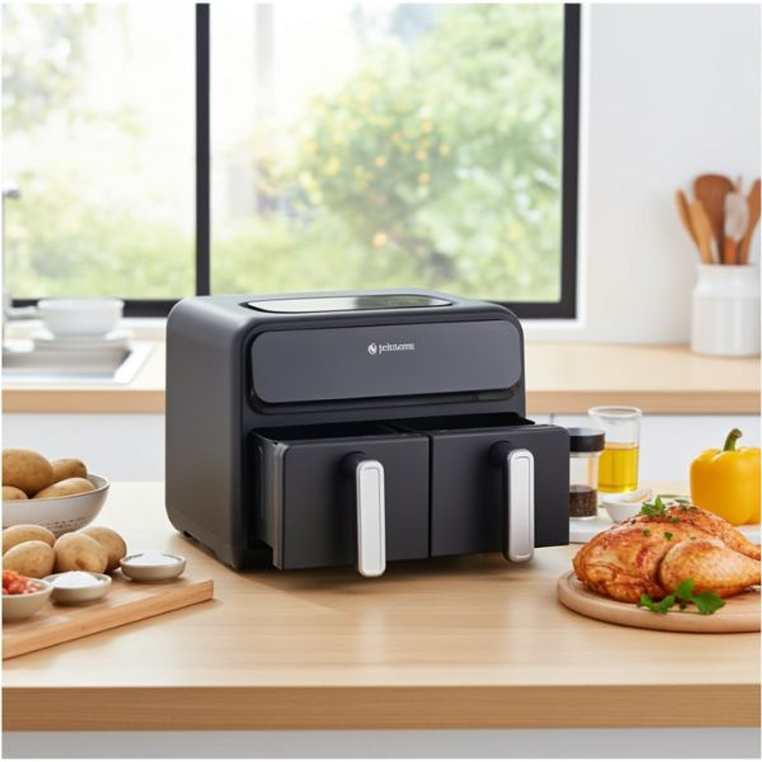 Freidora de aire Johnson 8 litros con doble cesta independiente y control táctil – 2400W | JFRY8DUO 5