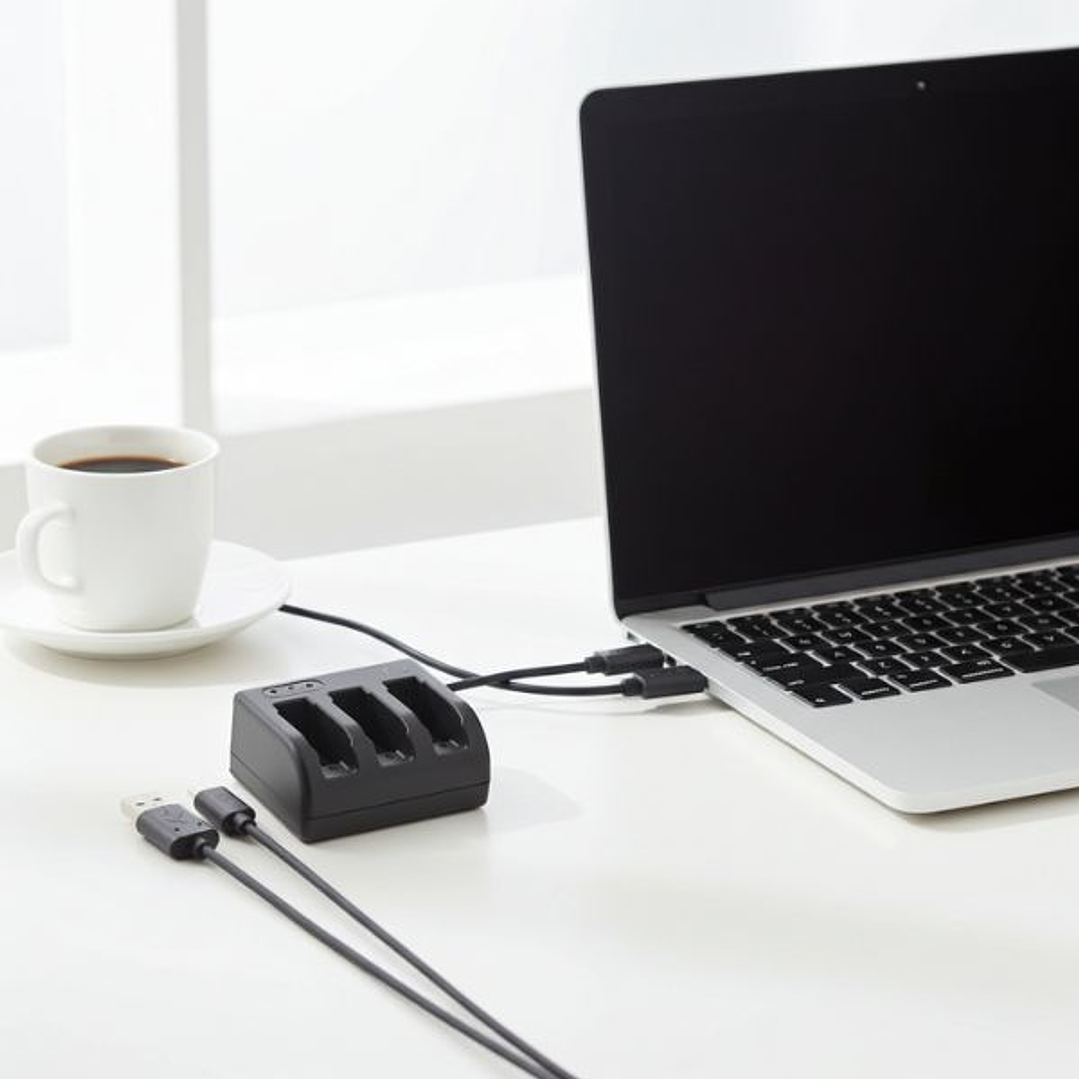 Cargador KSIX GoPro Hero 5 USB-C 3 baterías 3