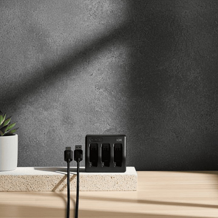 Cargador KSIX GoPro Hero 5 USB-C 3 baterías 5