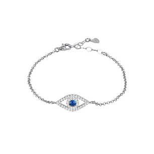 Pulsera Ojo Protector Azul Plata - Joyería Minimalista Latelita